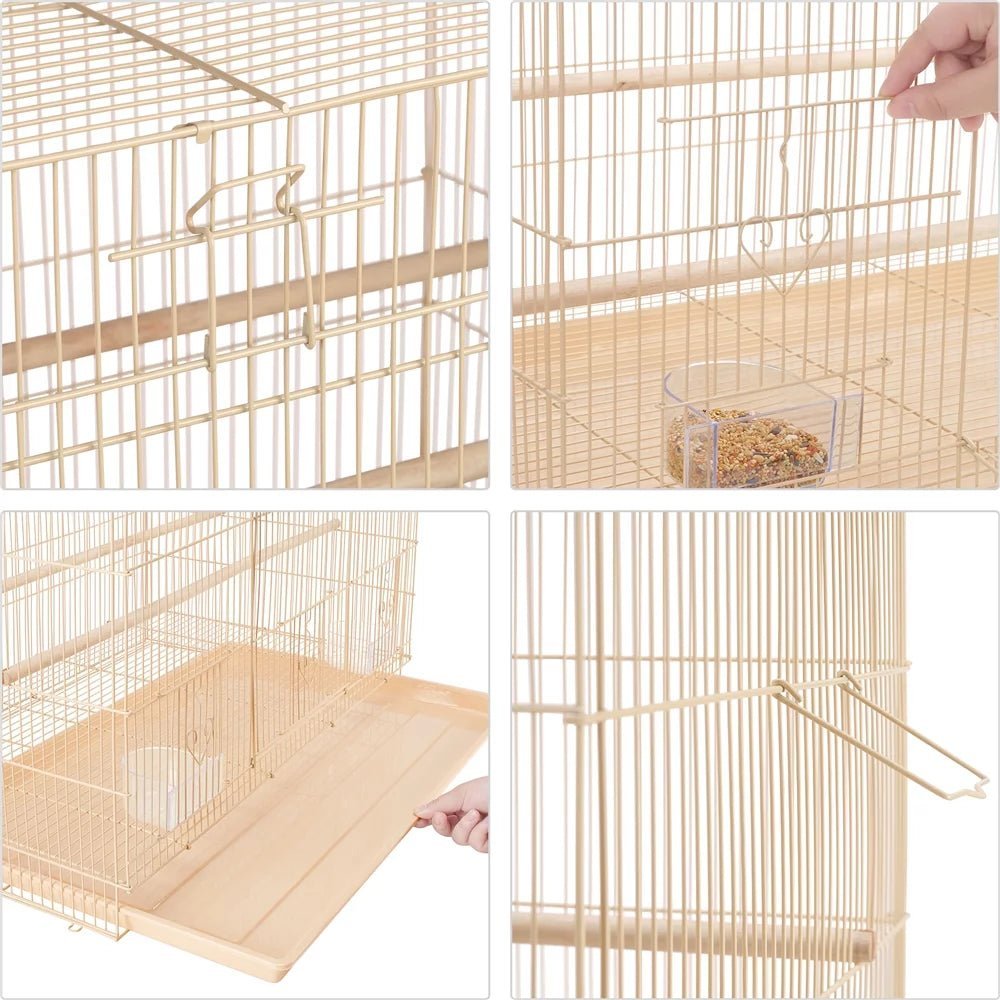 30" Bird Cage with Slide-Out Tray and Wood Perches