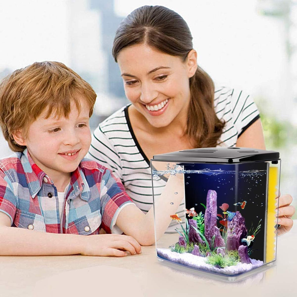 1.2 Gallon Betta Aquarium with LED Light and Filter Pump